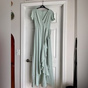 WORN ONCE Altar’d State HiLo Maxi Wrap Mint Green Dress